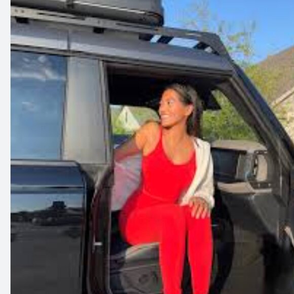 Athleta Elation Cardinal Red Longline Sports Bra Tank A-C Size Small - Picture 3 of 7